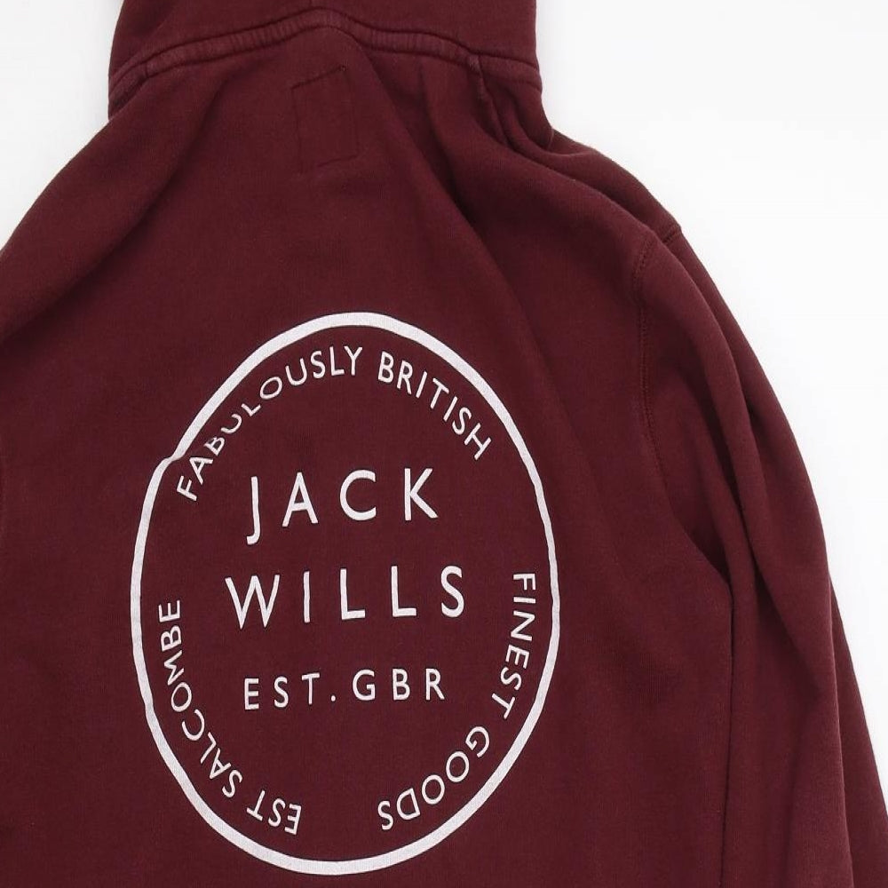 Jack Wills  Mens Red   Full Zip Hoodie Size M