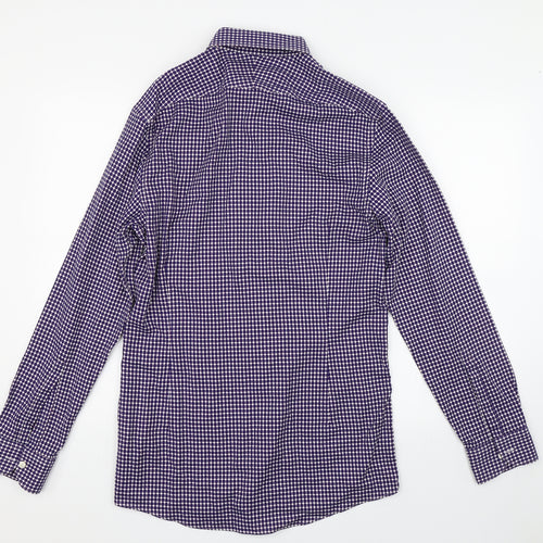 Charles Tyrwhitt Mens Blue Check   Button-Up Size 15.5  - formal