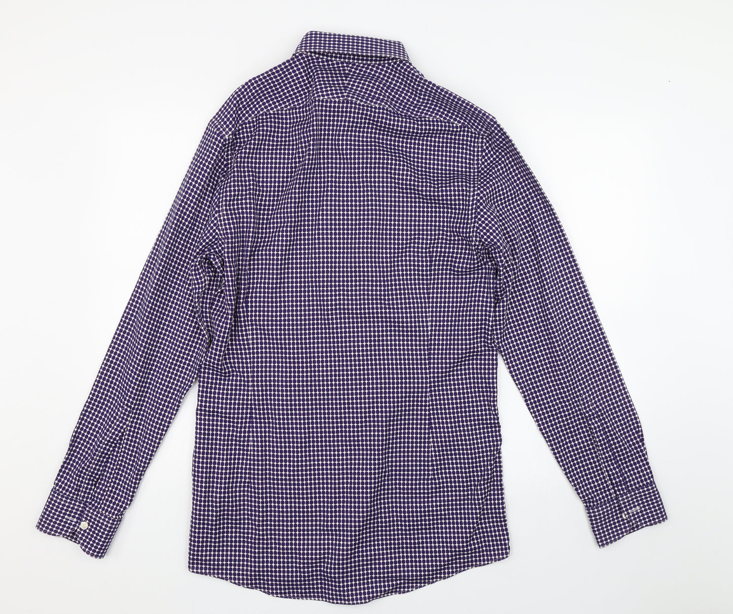 Charles Tyrwhitt Mens Blue Check   Button-Up Size 15.5  - formal