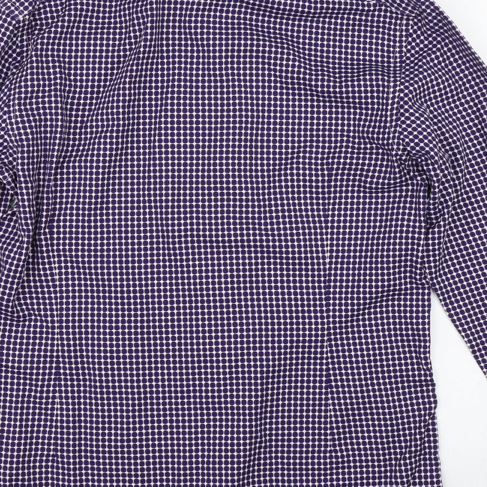 Charles Tyrwhitt Mens Blue Check   Button-Up Size 15.5  - formal