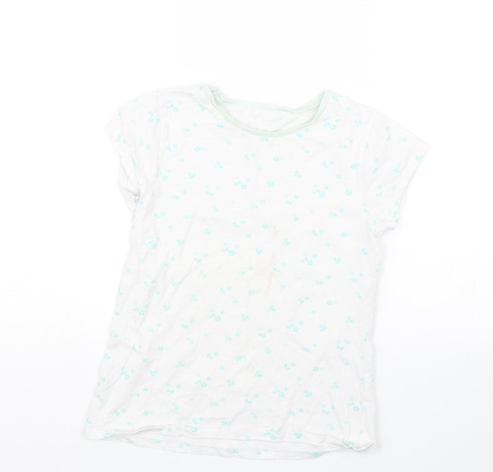 George Girls White Floral Top Pyjama Top Size 10-11 Years