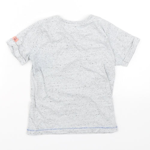 Nutmeg Boys Grey Striped  Basic T-Shirt Size 5-6 Years
