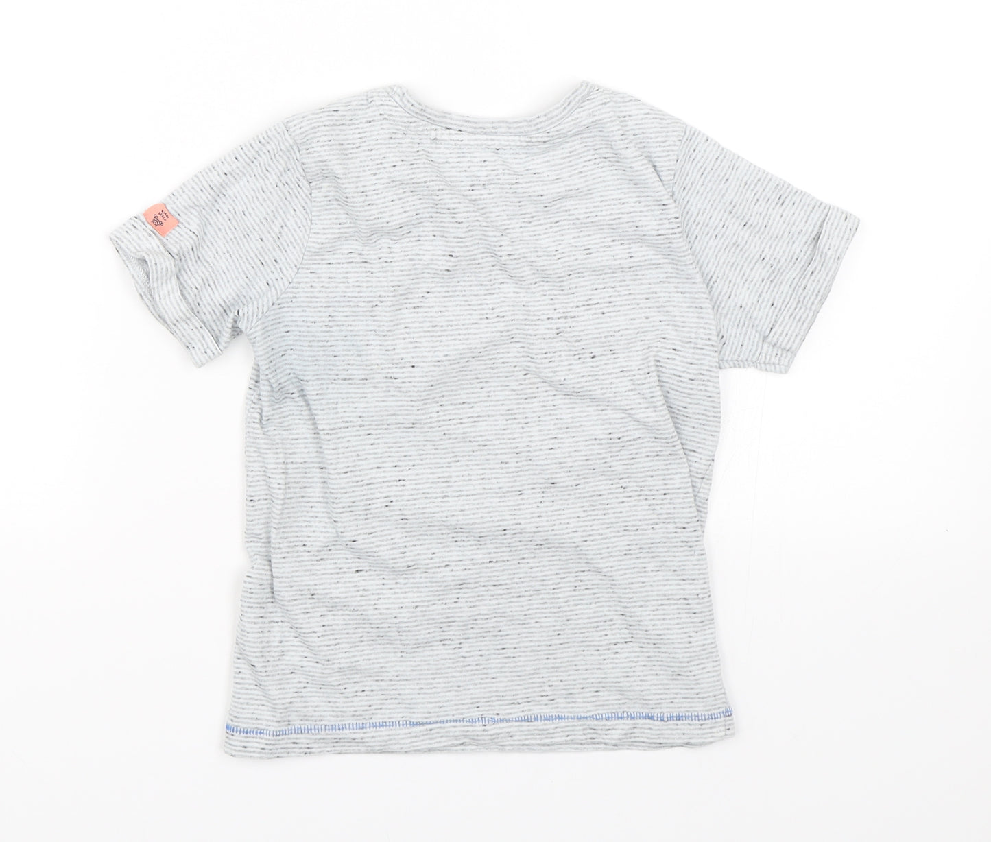 Nutmeg Boys Grey Striped  Basic T-Shirt Size 5-6 Years