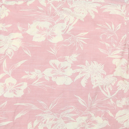 Brave Soul Mens Pink Floral   Button-Up Size M  - Summer