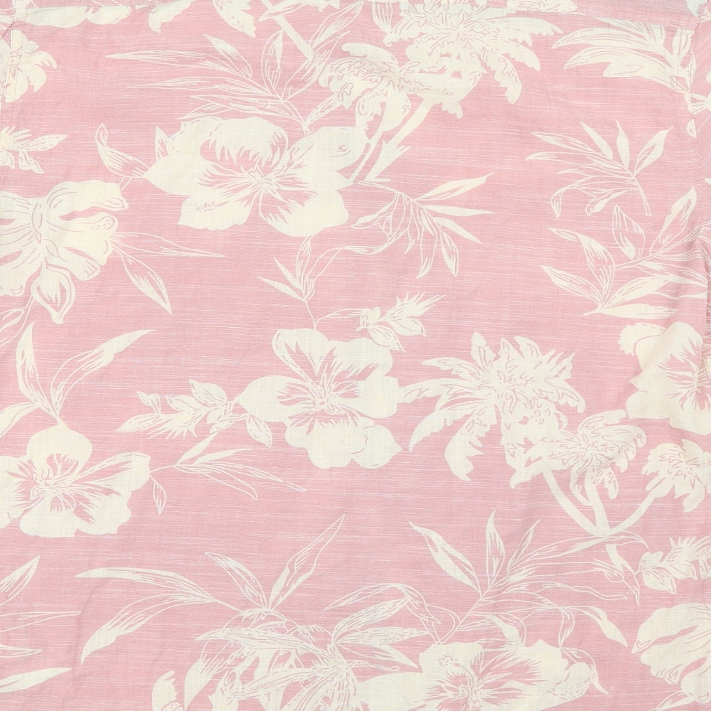 Brave Soul Mens Pink Floral   Button-Up Size M  - Summer