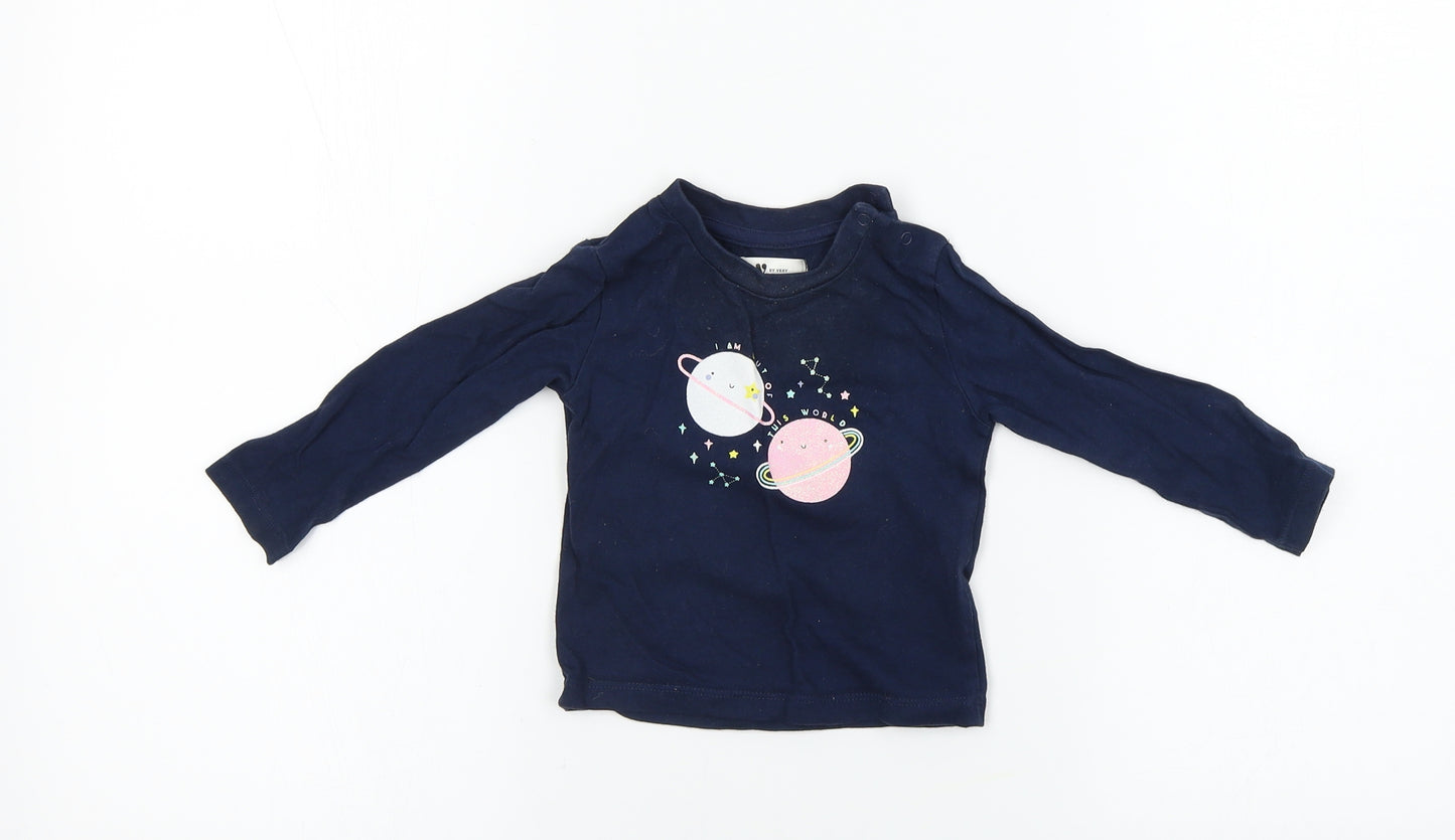 Very Girls Blue   Basic T-Shirt Size 6-9 Months