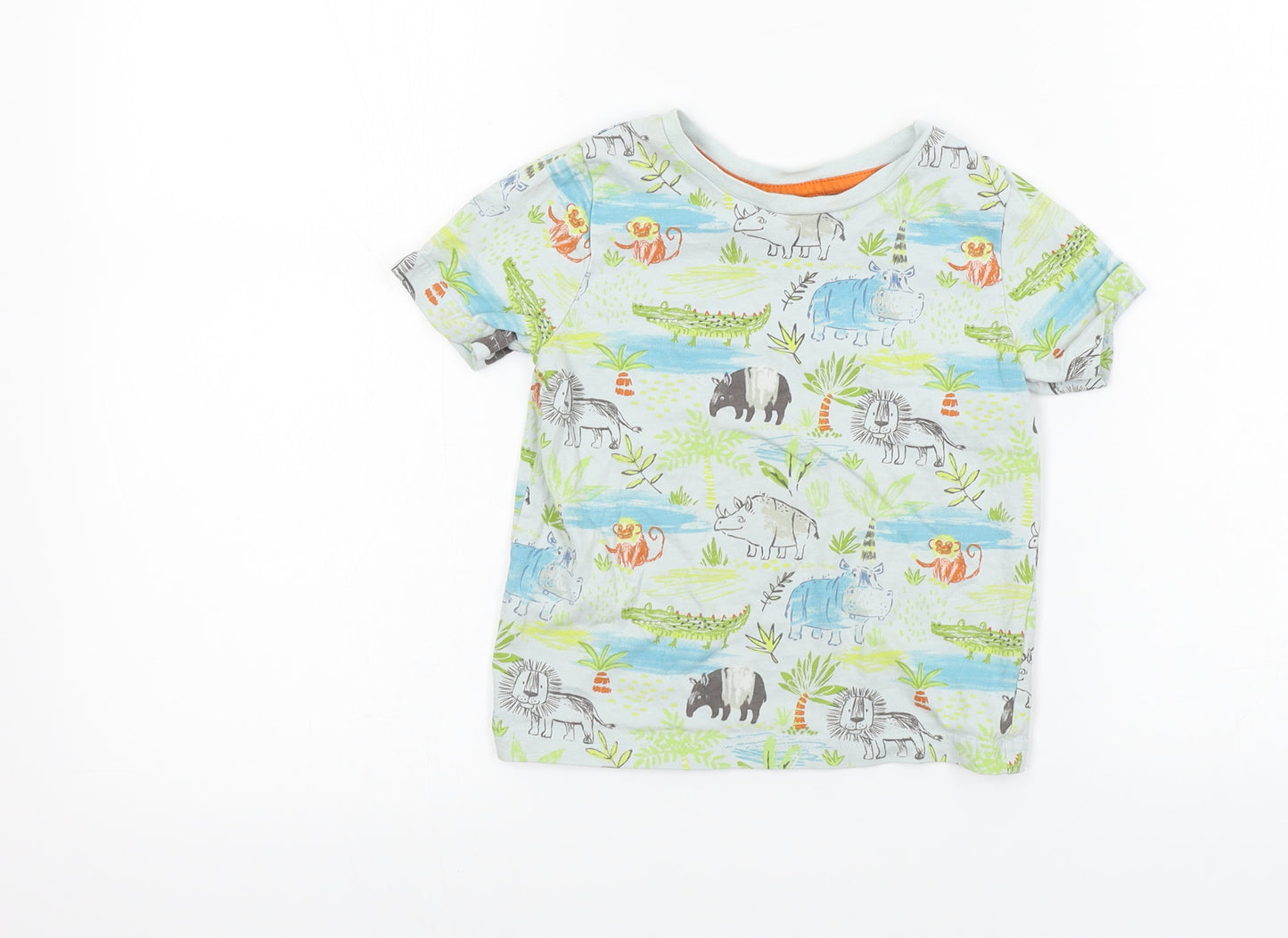 Nutmeg  Boys Grey Floral  Basic T-Shirt Size 3-4 Years