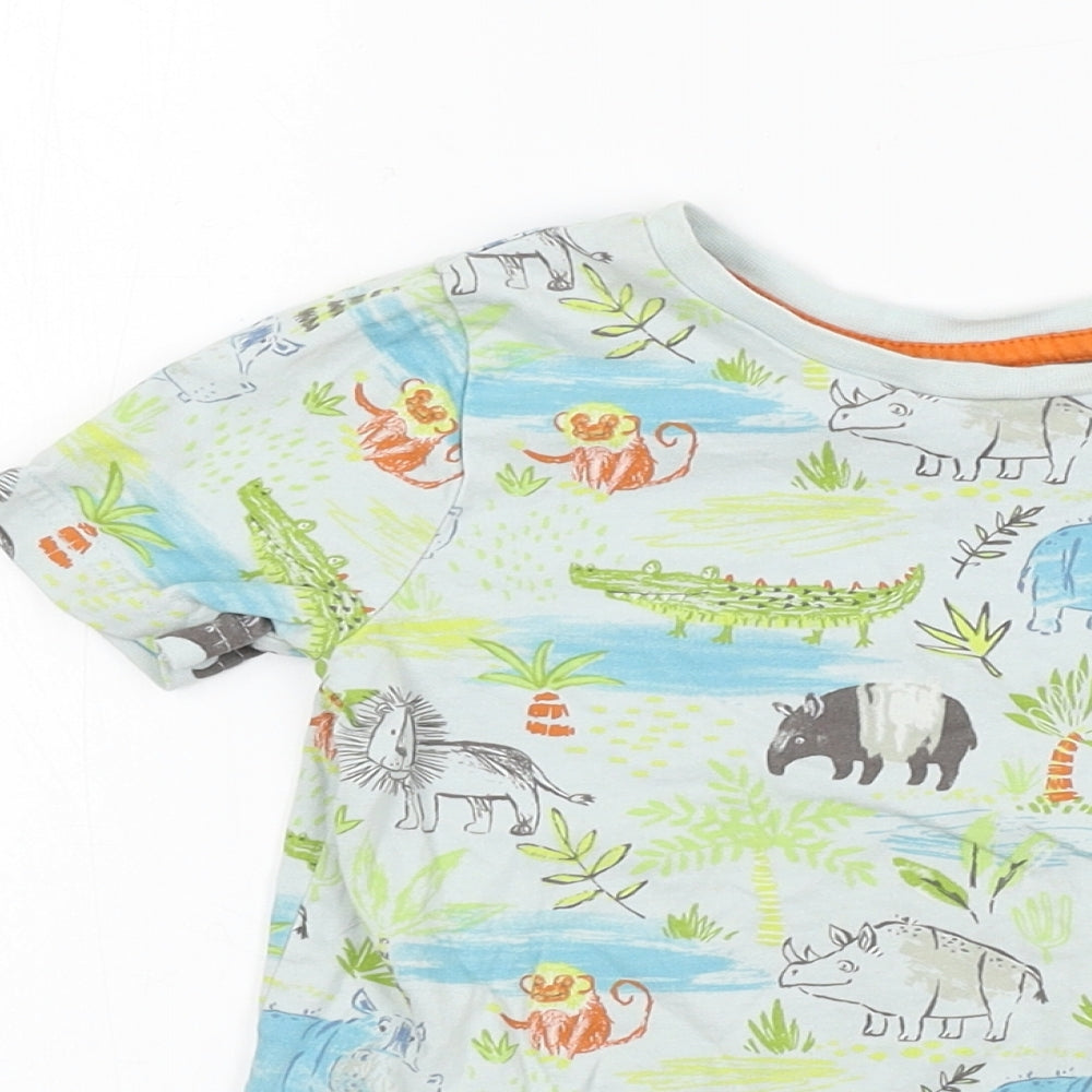 Nutmeg  Boys Grey Floral  Basic T-Shirt Size 3-4 Years
