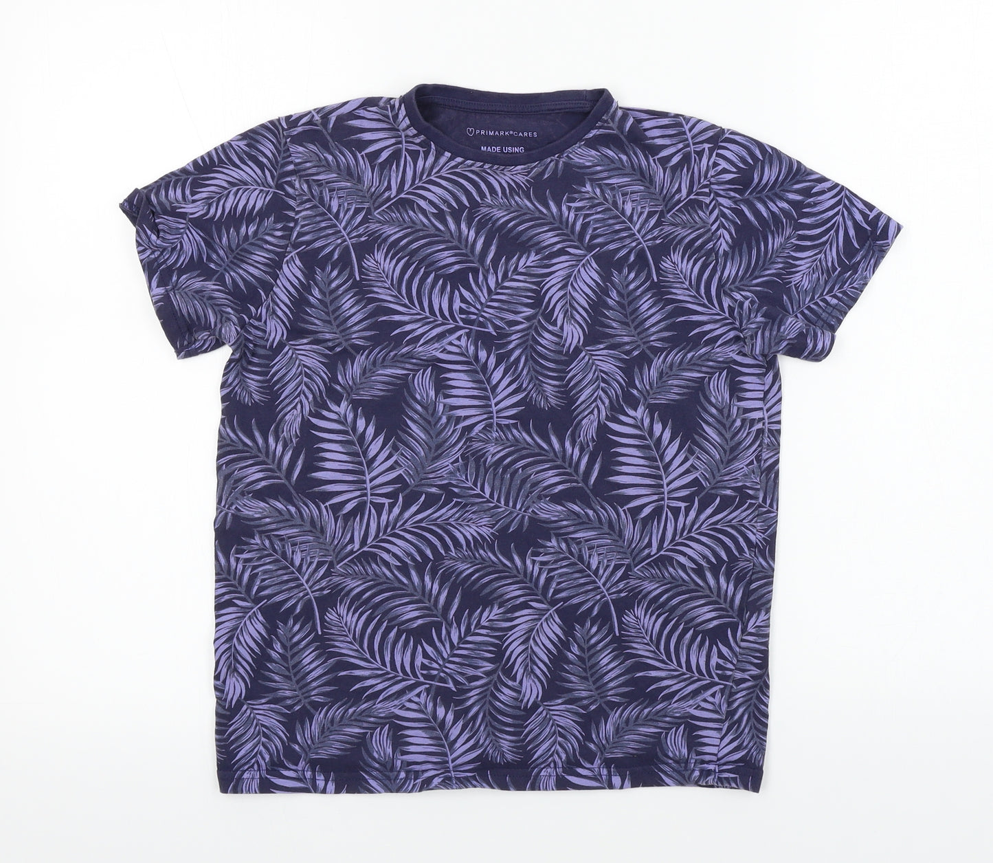 Primark  Boys Blue Floral  Basic T-Shirt Size 10-11 Years