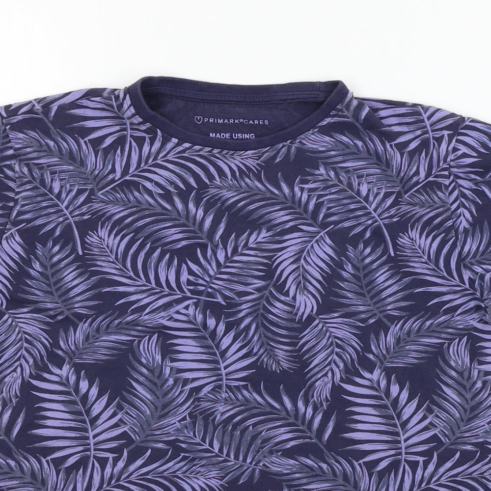 Primark  Boys Blue Floral  Basic T-Shirt Size 10-11 Years