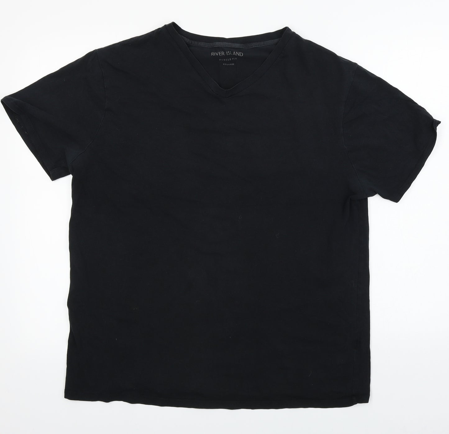 River Island  Mens Black    T-Shirt Size 2XL