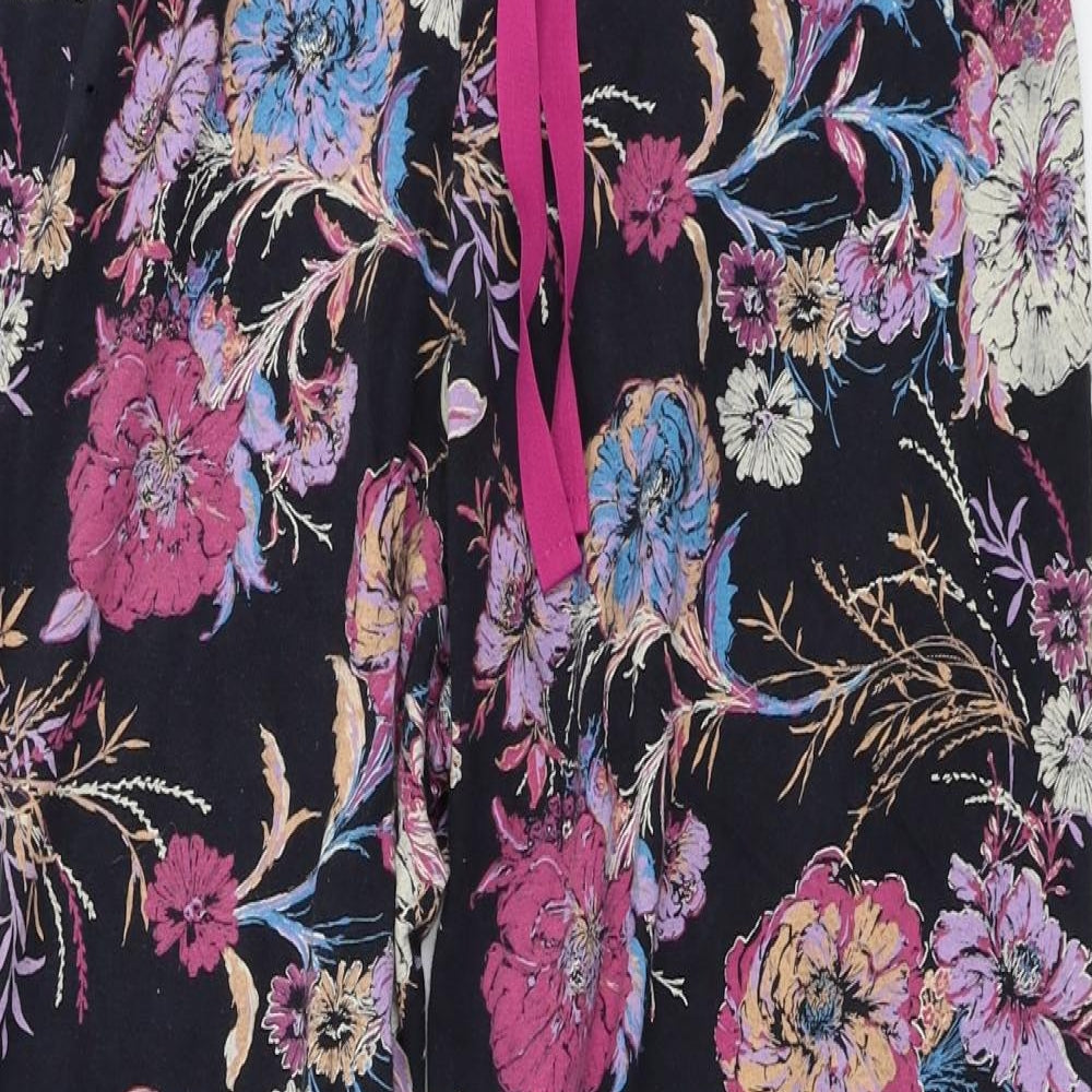 George  Womens Black Floral  Trousers  Size 16 L24 in
