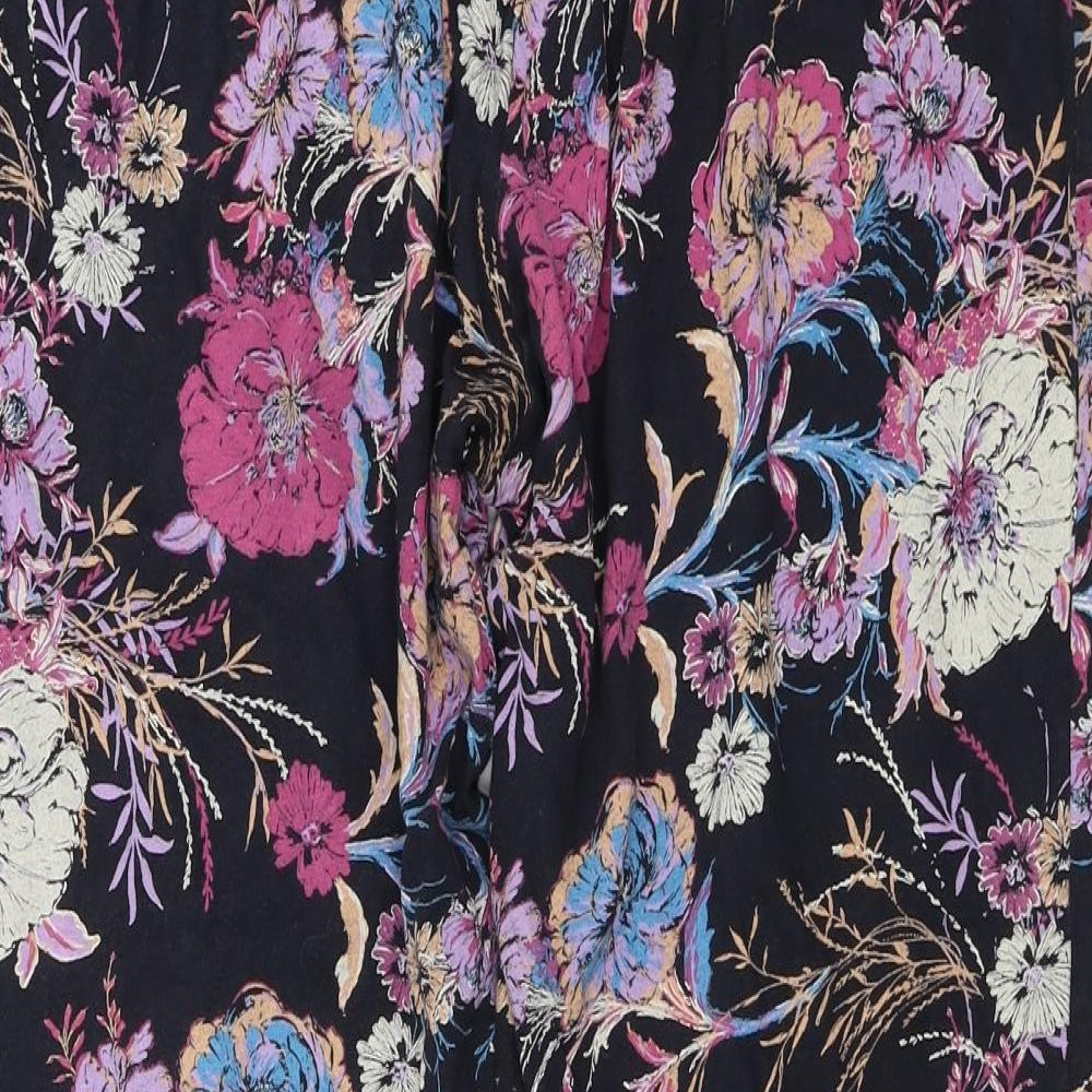 George  Womens Black Floral  Trousers  Size 16 L24 in