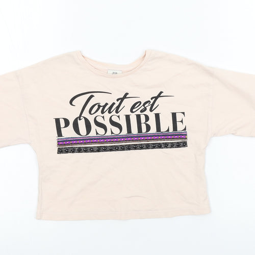 River Island  Girls Pink   Cropped T-Shirt Size 5-6 Years