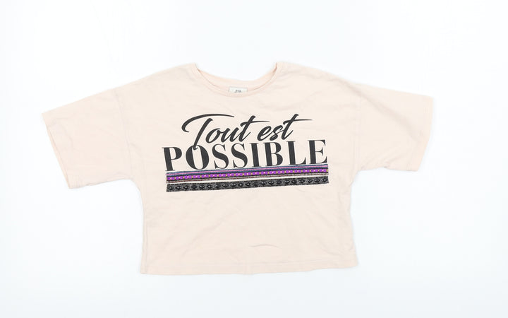 River Island  Girls Pink   Cropped T-Shirt Size 5-6 Years