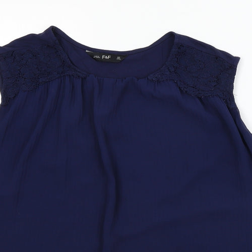 F&F  Womens Blue   Basic Blouse Size 8
