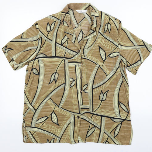 Design essentials  Womens Brown Floral  Basic Button-Up Size 16