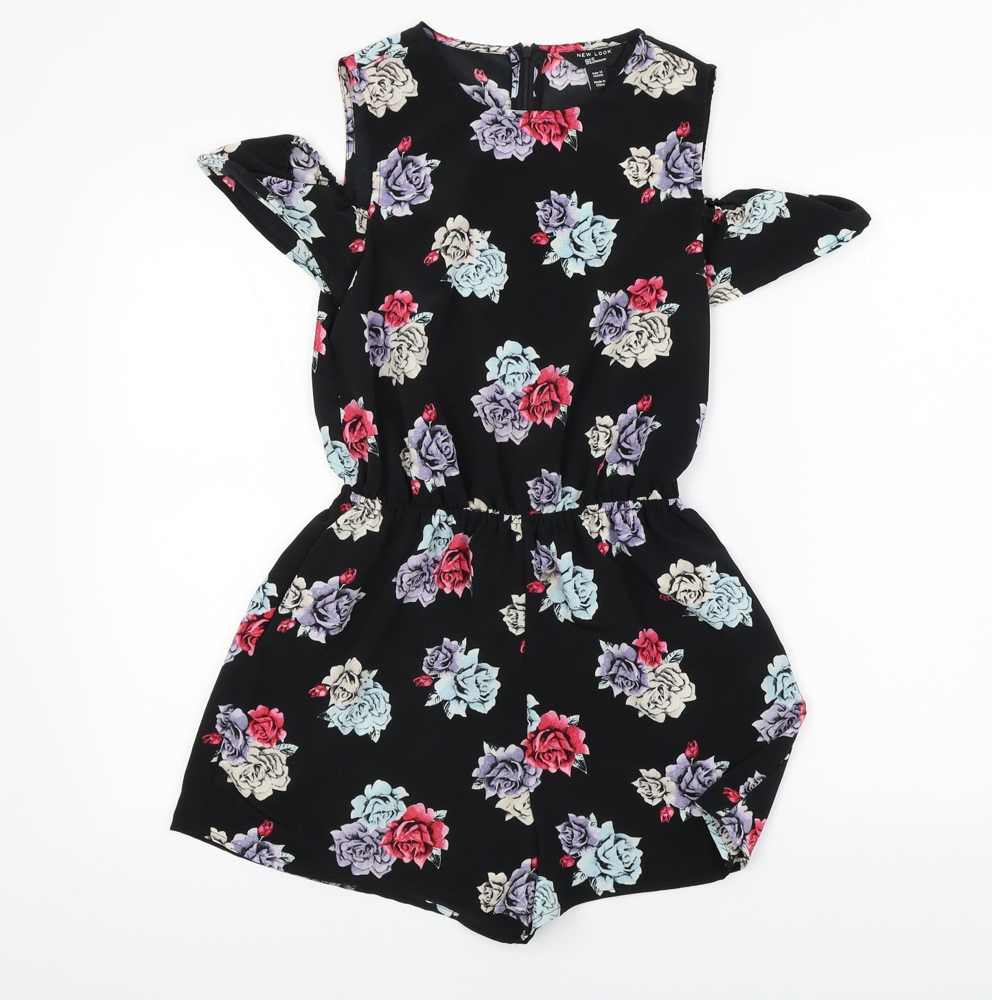 New Look  Girls Black Floral  Jumpsuit One-Piece Size 13 Years