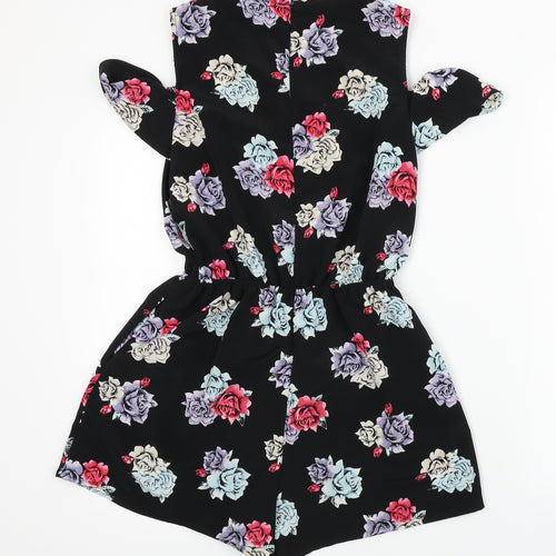 New Look  Girls Black Floral  Jumpsuit One-Piece Size 13 Years