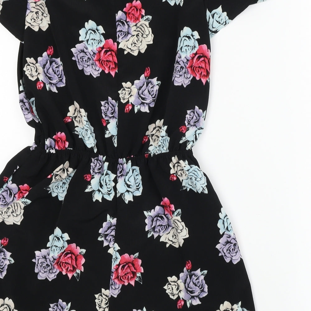 New Look  Girls Black Floral  Jumpsuit One-Piece Size 13 Years