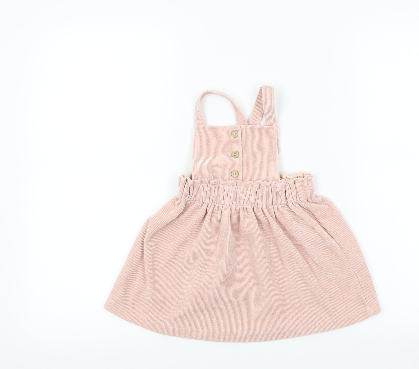 George Girls Pink Houndstooth  Pinafore/Dungaree Dress  Size 18-24 Months