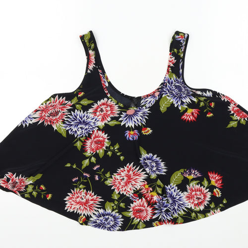 Atmosphere Womens Black Floral  Basic T-Shirt Size 10