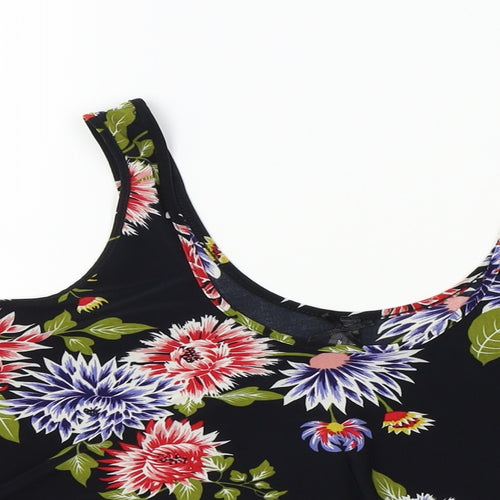 Atmosphere Womens Black Floral  Basic T-Shirt Size 10