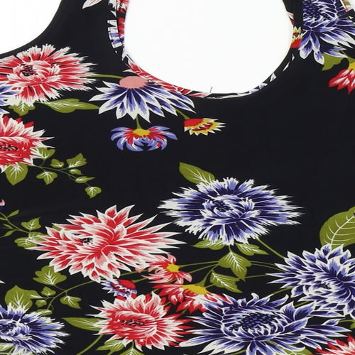 Atmosphere Womens Black Floral  Basic T-Shirt Size 10