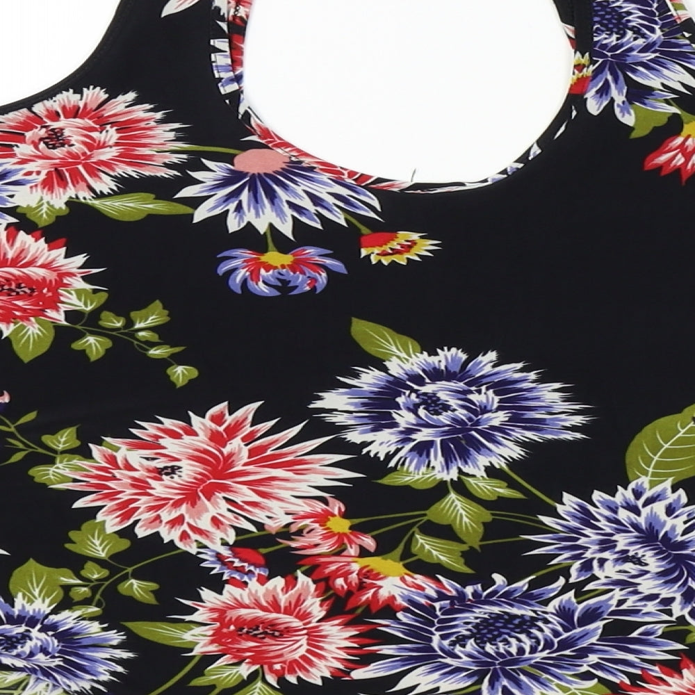 Atmosphere Womens Black Floral  Basic T-Shirt Size 10