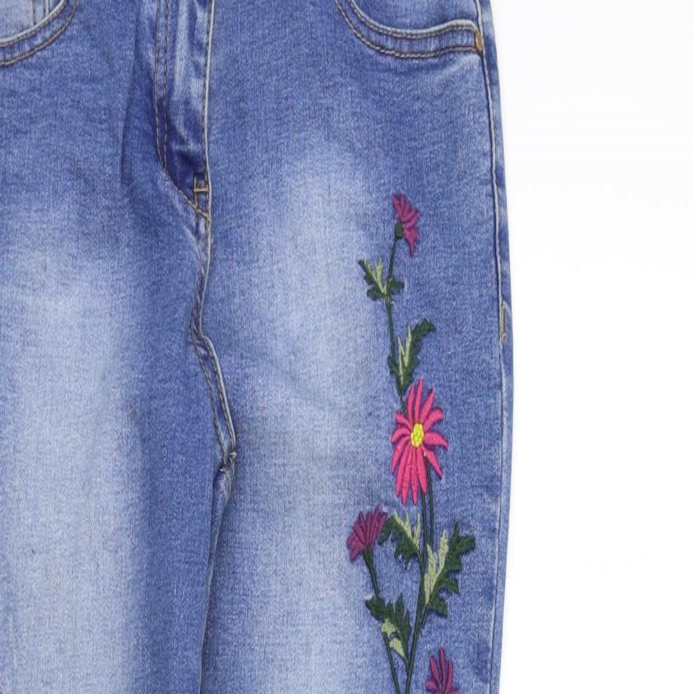 denim&co Womens Blue Floral  Straight Jeans Size 8 L27 in