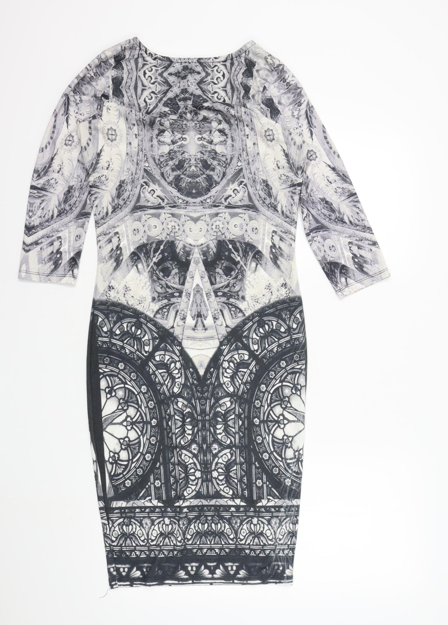 River Island Womens Grey Geometric  A-Line  Size 10