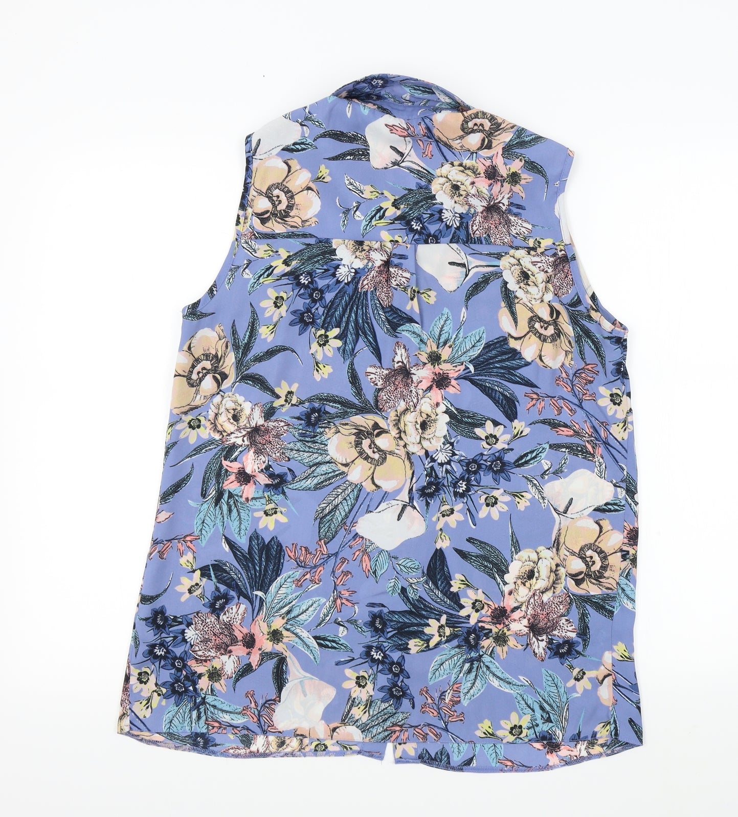 George Womens Blue Floral  Basic Blouse Size 12