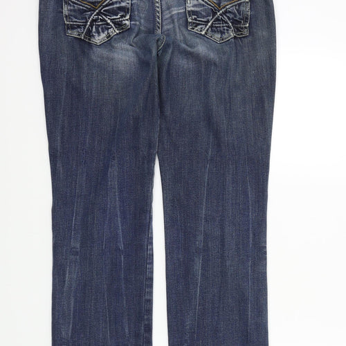 Lois Mens Blue   Bootcut Jeans Size 34 in L29 in - Distressed