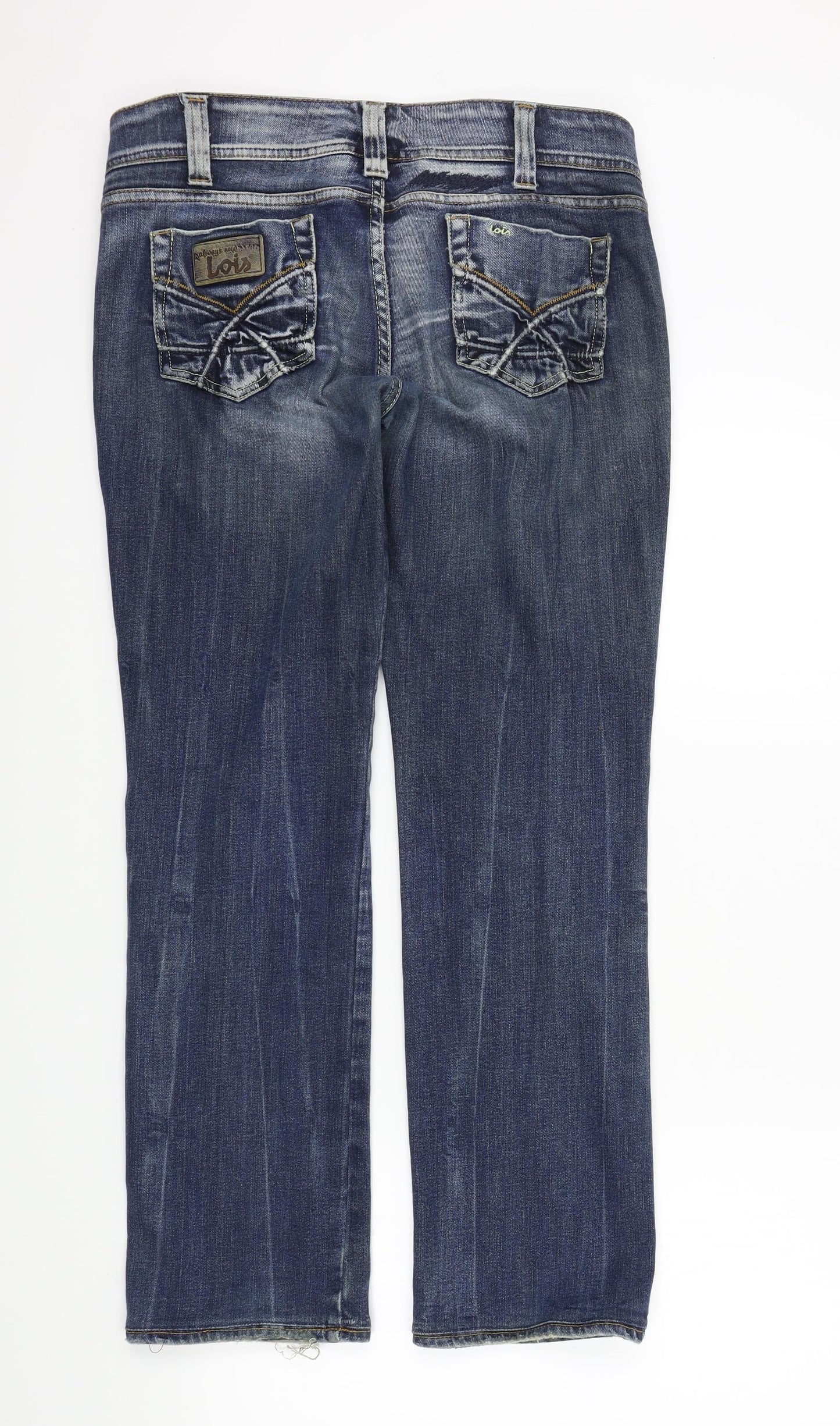 Lois Mens Blue   Bootcut Jeans Size 34 in L29 in - Distressed