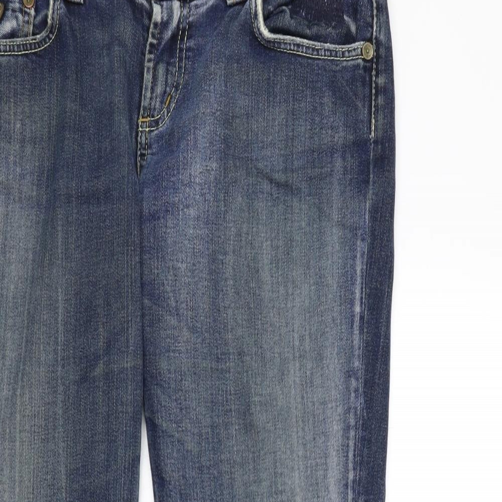 Lois Mens Blue   Bootcut Jeans Size 34 in L29 in - Distressed