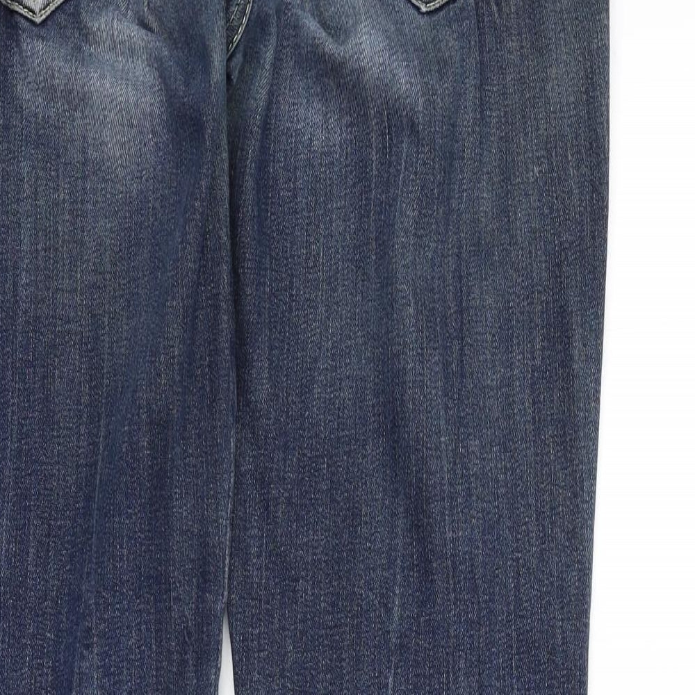 Lois Mens Blue   Bootcut Jeans Size 34 in L29 in - Distressed