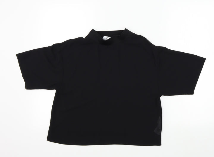 COLLUSION Womens Black   Basic Blouse Size 10  - see through