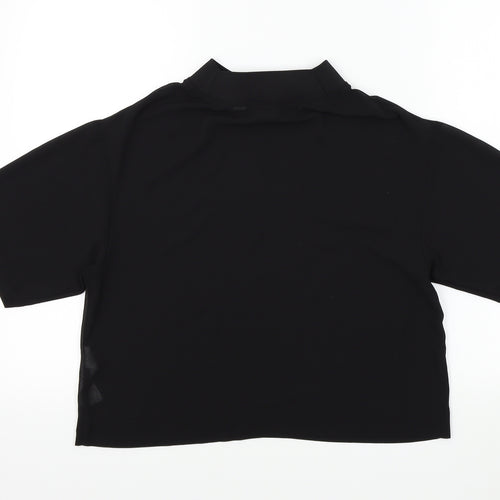 COLLUSION Womens Black   Basic Blouse Size 10  - see through