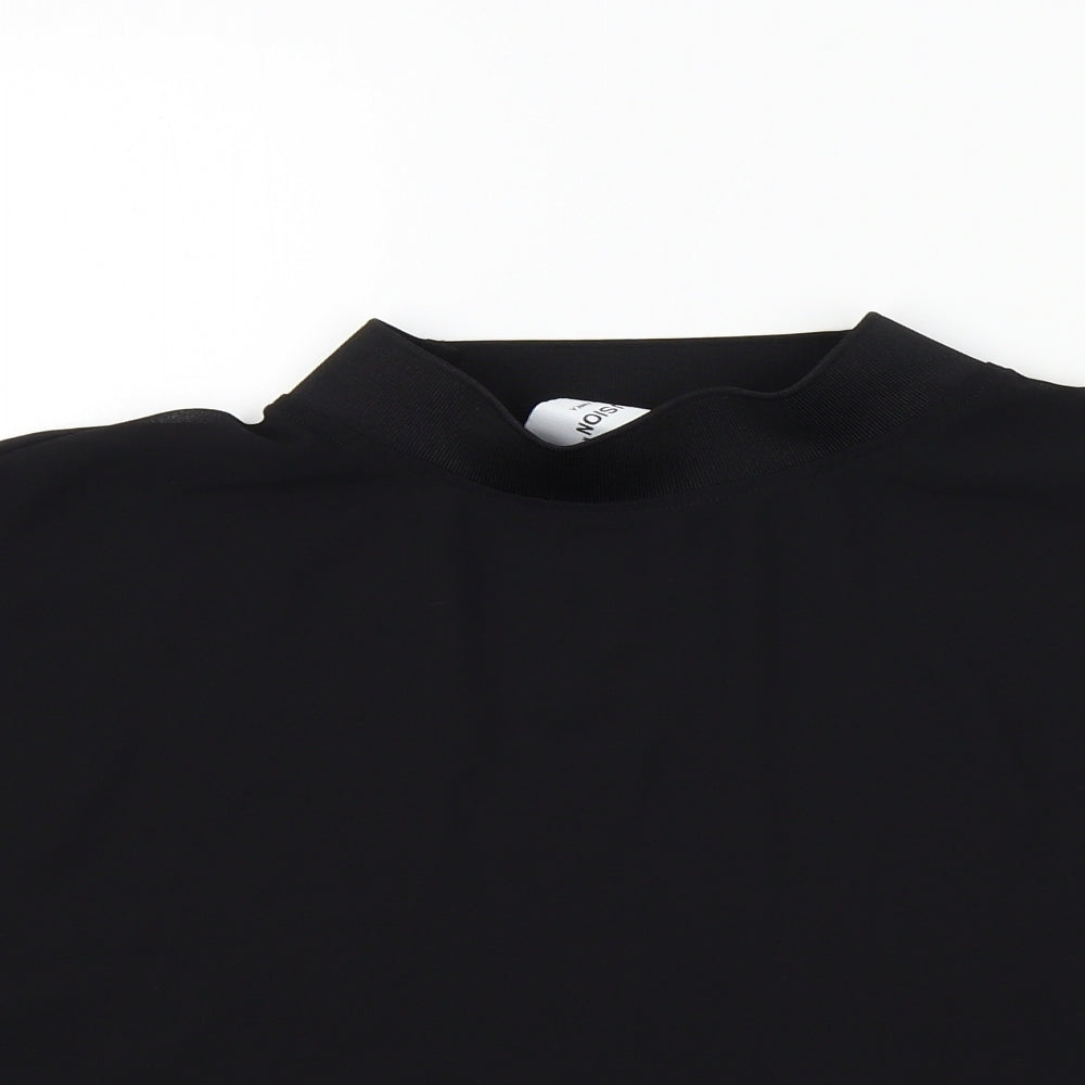 COLLUSION Womens Black   Basic Blouse Size 10  - see through