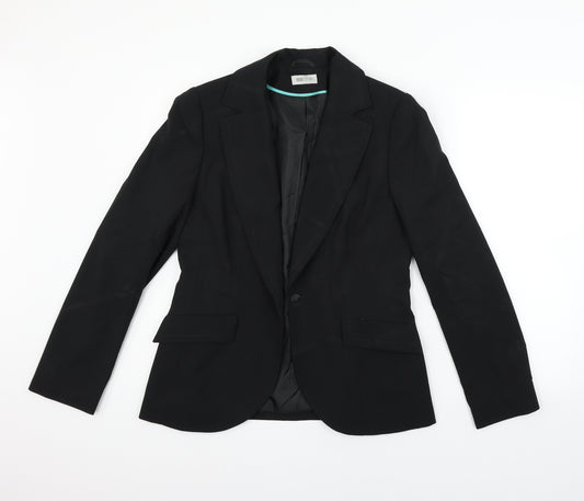 Front view of MK One women’s blue jacket blazer, size UK 14