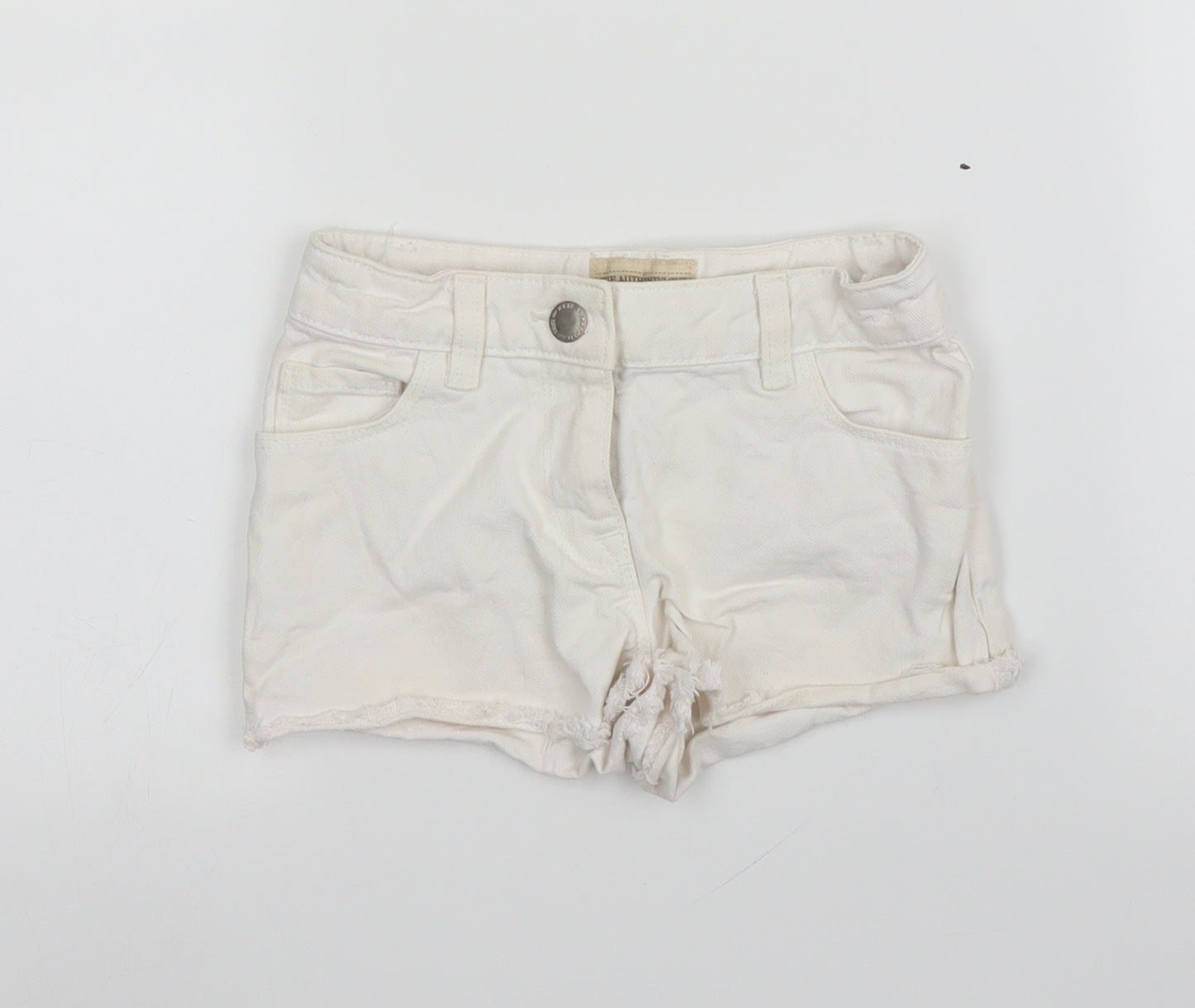 NEXT Girls White  Denim Cut-Off Shorts Size 6 Years