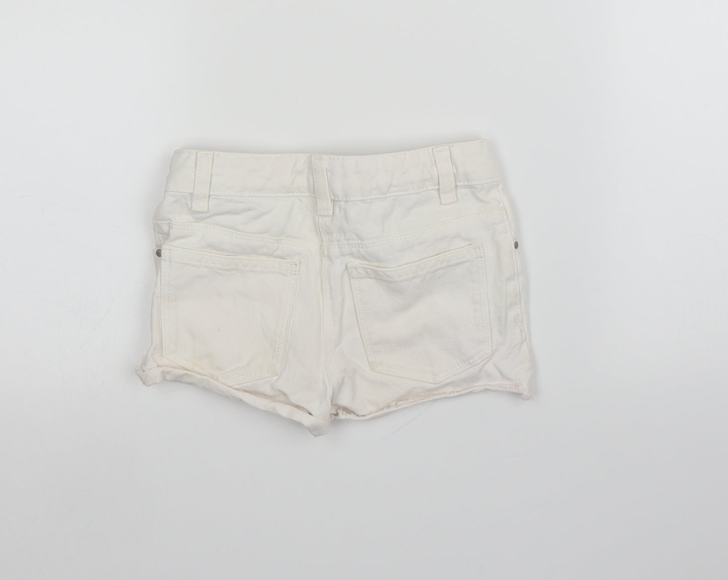 NEXT Girls White  Denim Cut-Off Shorts Size 6 Years