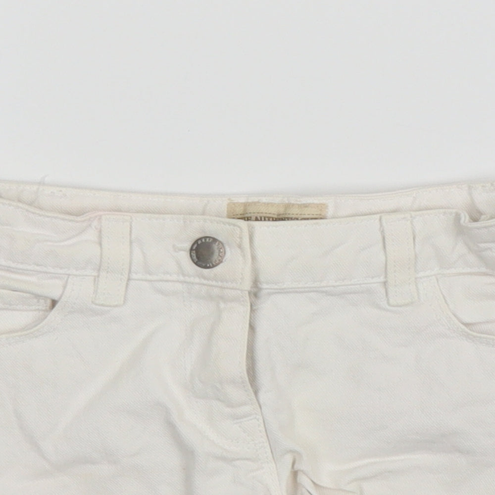 NEXT Girls White  Denim Cut-Off Shorts Size 6 Years