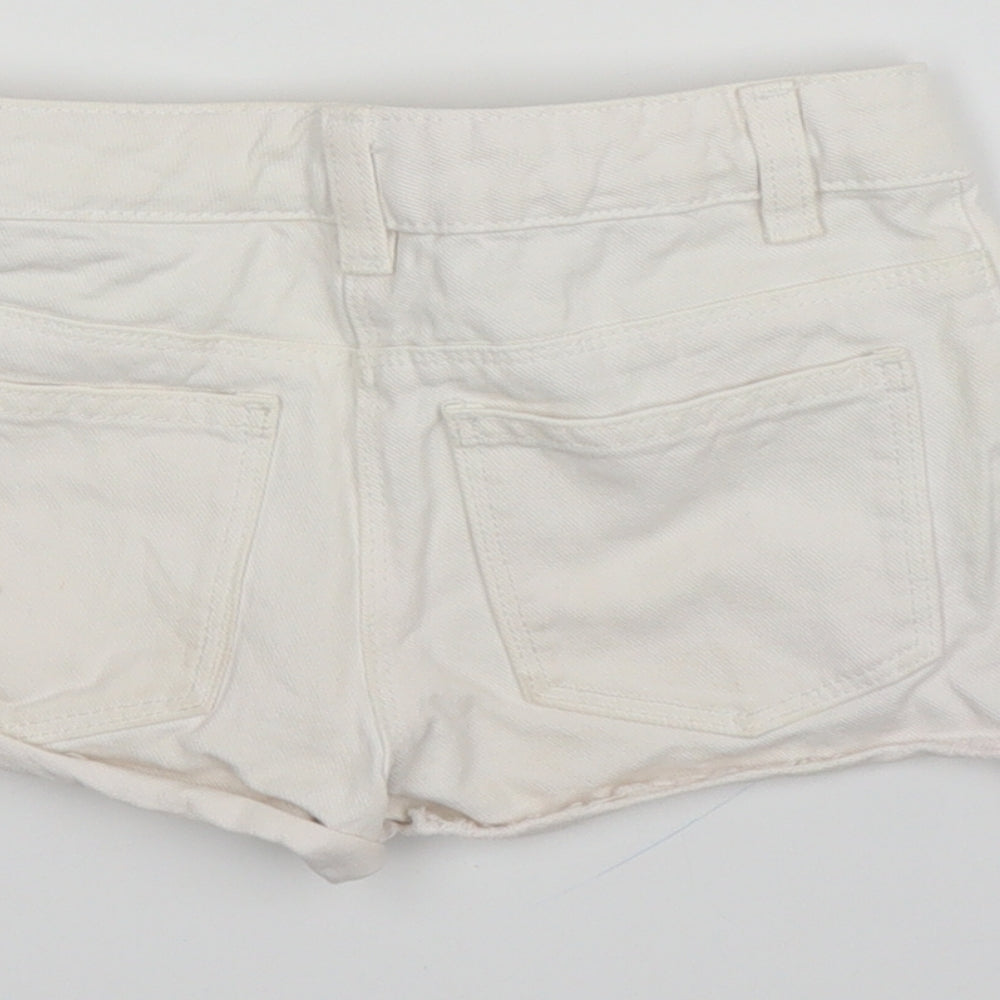 NEXT Girls White  Denim Cut-Off Shorts Size 6 Years