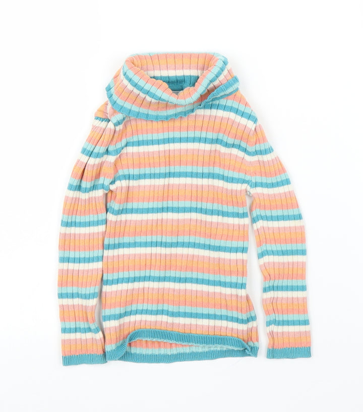 TU Girls Orange Striped  Pullover Jumper Size 18-24 Months