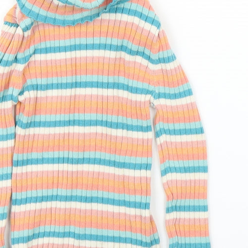 TU Girls Orange Striped  Pullover Jumper Size 18-24 Months