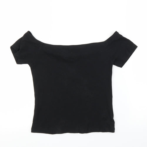 Select Womens Black   Cropped T-Shirt Size 12
