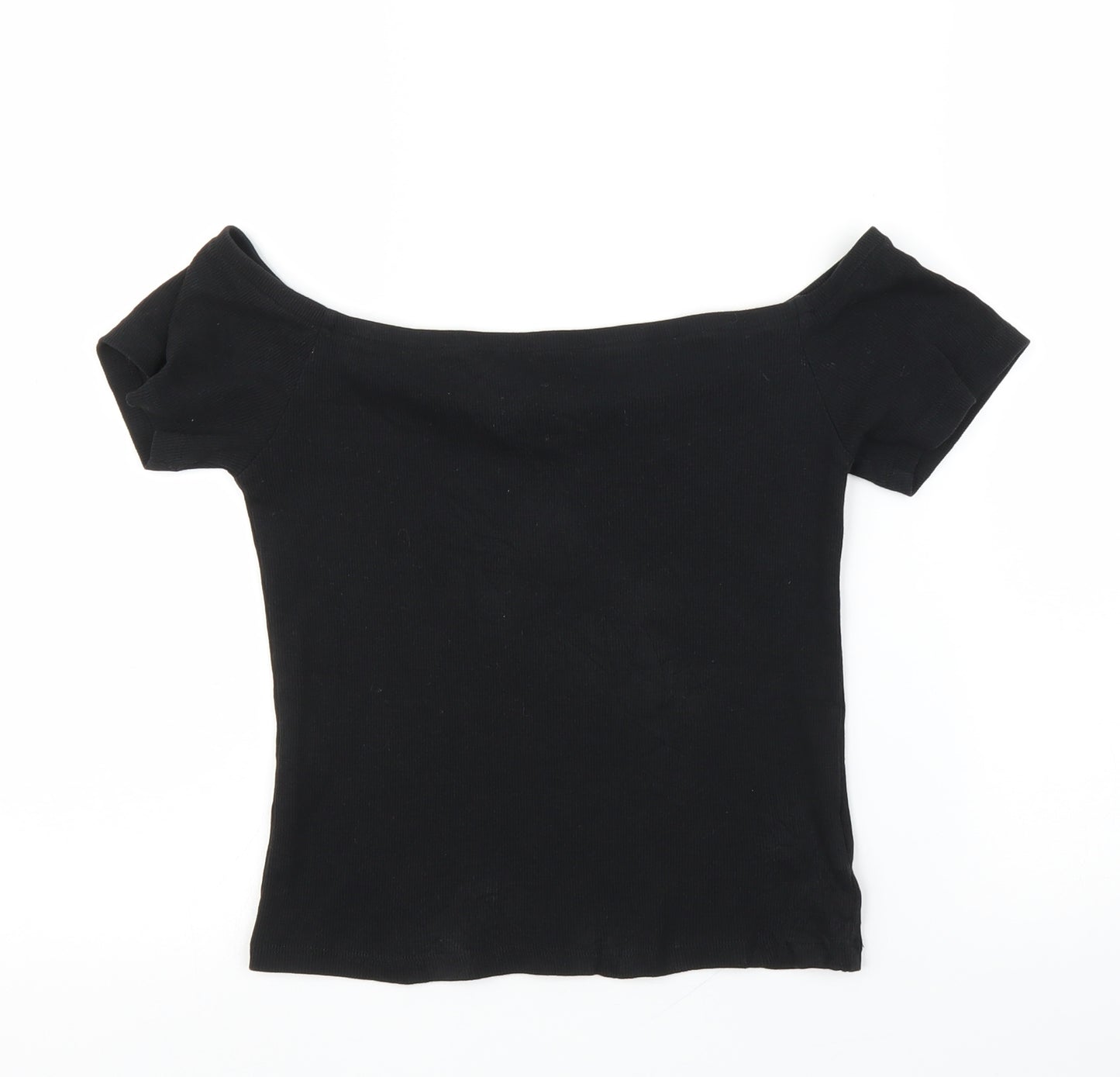 Select Womens Black   Cropped T-Shirt Size 12