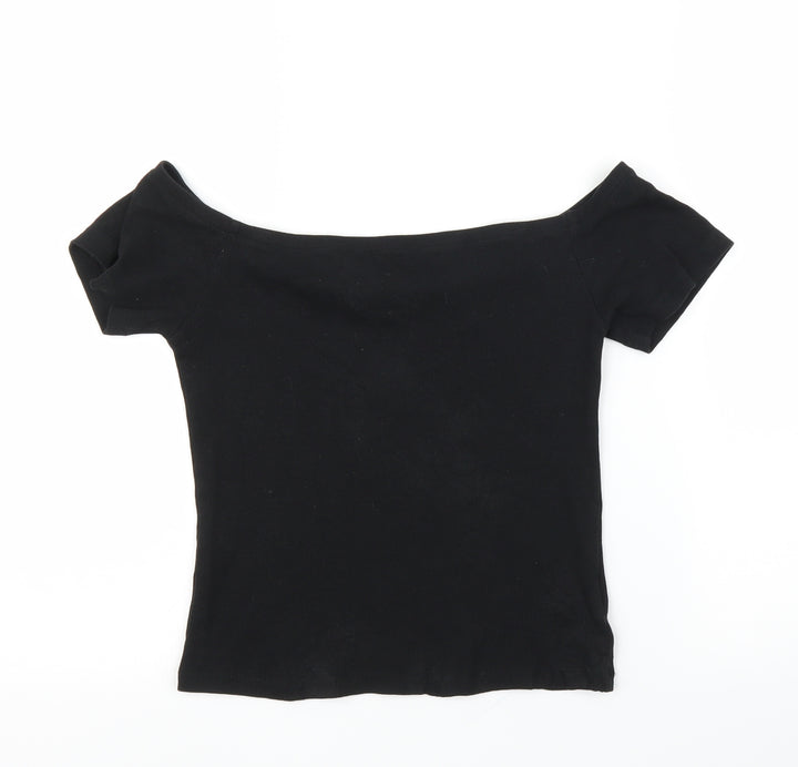 Select Womens Black   Cropped T-Shirt Size 12