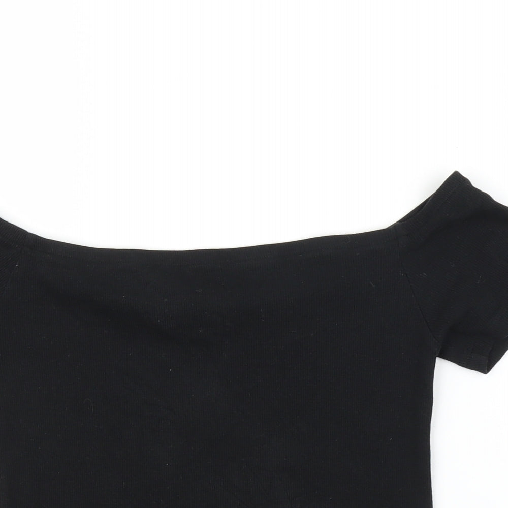 Select Womens Black   Cropped T-Shirt Size 12
